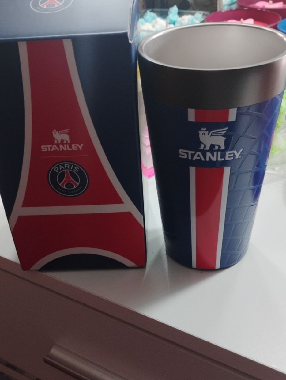 Stanley Blue and Red Paris-Themed Insulated Tumbler